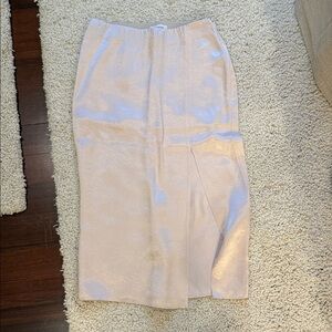 Aritzia Silk Pale Pink Midi Skirt
